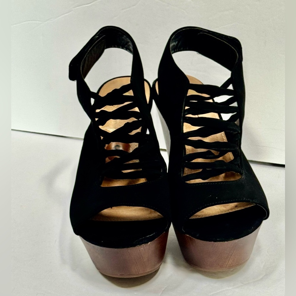 Report Black and Tan Platform Heels